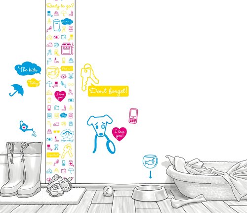 Kreative Heimwerker werden ihren Spass haben an den fröhlichen Wallpanels und Sticker mit Wort-, Tier-, und Pflanzenmotiven aus der Serie Anna-Wand von Erfurt Kreative Heimwerker werden ihren Spass haben an den fröhlichen Wallpanels und Sticker mit Wort-, Tier-, und Pflanzenmotiven aus der Serie Anna-Wand von Erfurt